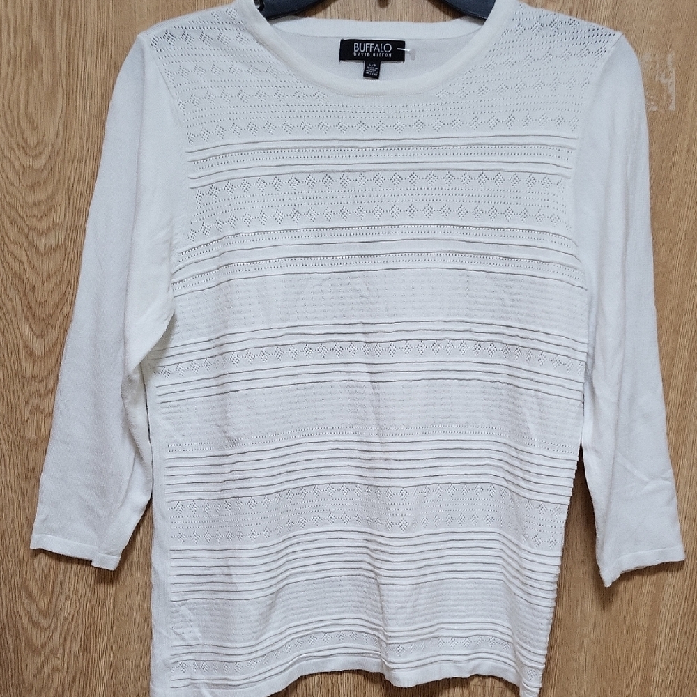 Buffalo White Textured Women's Top NWOT